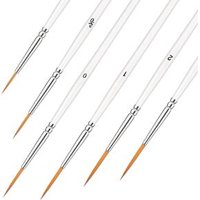 Script Liner Brush, 6 PCS Highly Flexible Paint Brushes Extra Long Fine Point Liner Tip Fine Detail Paintbrushes for Model, Fingure, Watercolor, Acrylic, and Miniature Painting