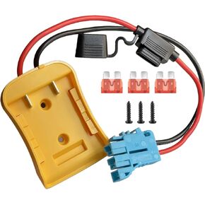 Adapter for Dewalt 20V Battery to Power Wheels - Converter Kit with Fuse & Switch,12AWG Wire Harness-Compatible with DIY RC Toys & Ride-On Trucks (for Dewalt/Power Wheels Adapters)