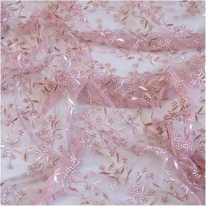 1yard 130cm Soft Embroidered Tulle and Lace Fabric for Bridal Wedding Dresses, Pink, Dark Blue and Red for DIY Clothing Wedding Dress(Dark Blue)