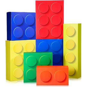 Zhanmai 14 PCS Paper Building Builds في 4 حجم غموض حفلة تكديس الدعائم الطوب قضية هدية لعلاج أعياد الميلاد تفضل ديكورات الفتيات