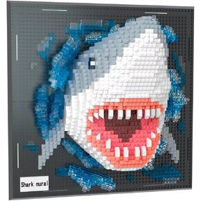 Bdydt Wall Art Shark Building Build. مجموعة ديكور على الحائط للبالغين الذين يحبون الهوايات الإبداعية (2166 قطعة) هدايا للطفل والبالغين