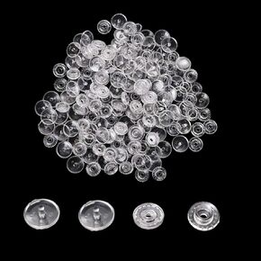 100 Sets Plastic Snaps Buttons,Size 20 T5 Resin Snaps Buttons Fasteners (Clear)
