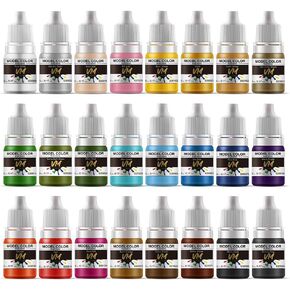 VM Miniature Paint Set Eco-Friendly Water-based Pigment Speed Paint Model Color, Light Resistant and Non-Fading for Plastic/Metal/Resin/Models 24 bottles x 5ml (24 Color Games Color)