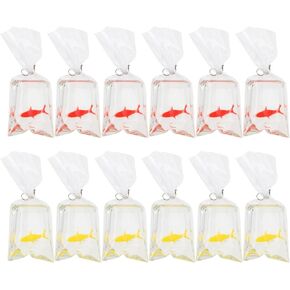 eMagTech 12Pcs Goldfish Water Bag Charms Pendants Resin Goldfish Shape Fish Water Bag Charms Pendants Fish in Water Bag Jewelry Pendant for DIY Making Jewelry Accessories