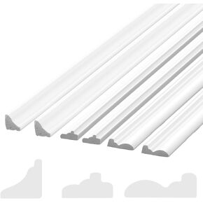 12 Pcs Miniature Dollhouse Trim Dollhouse Accessories 3 Styles on 1: 12 Scale 16'' Long Wooden Trims Finishing Corner