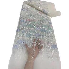 Wedding Dress Fabric Embroidey Beaded Lace Fabric Tulle Lace Fabric For Wedding Dress For Diy Clothing Wedding Dress