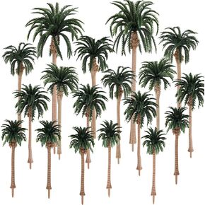 18 Pieces Model Trees 2.9 to 6.9 Inch Hobby Train Scenery Fake Bushes Trees Miniature Diorama Tree for Rainforest Diorama Supplies Building Model Scenery Landscape