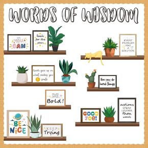 Bulletin Board Decorations for Classroom, 74Pcs Greenery Positive Affirmation Motivational Cutouts Classroom Must Haves for Teacher School Library Welcome Back to School Door Wall Decor