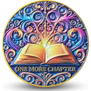 One More Chapter & Go to Bed Decision Coin - Inspirational Token for Book Lovers, Relaxation & Sleep - 1.57 Inches with Protective Case