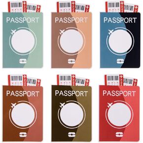 FOBSME 72 Pcs Passports Cutouts 5.91x3.58 Inch Paper Passports Accents World Travel Bulletin Board Decorations with Glue Points for School Office Home Nursery Teacher Party Classroom Decor,6 Styles