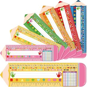 Tenceur 36 PCS Pencil Name Plate for Desk Desk Name Tags Classfroom Colorful Collates with Rule Shapes Abphabet Numbers Prefabet Preschool Rivitergarten First Grade Second School Supplies Supplies Supplies Supplies