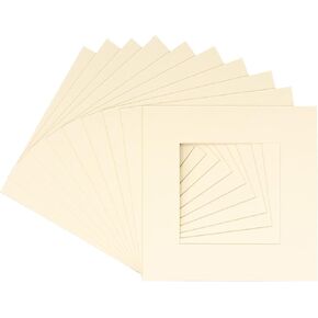 8x8 Mat for 16x16 Frame - Precut Mat Board Acid-Free White 8x8 Photo Matte Made to Fit a 16x16 Picture Frame, Premium Matboard for Family Photos, Show Kits, Art, Picture Framing, Pack of 10 Mats in Kuwait