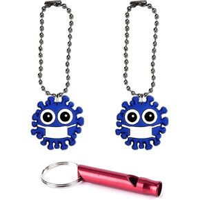 Virus Flu Collar Charm Aluminum Alloy Whistle Emergency Survival Safety Camping Cat Dog Animal Training Bark Chew Woof Puppy Blue