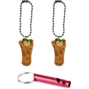 Falafel Wrap Collar Charm Aluminum Alloy Whistle Emergency Survival Safety Camping Cat Dog Animal Training Bark Chew Woof Puppy Kitten