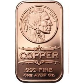 1 oz copper bar Indian Head/wings coin