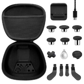 Vanpark Complete Component Pack for Xbox Elite Controller Series 2 Core，Accessories Include 1 Carrying Case, 1 Charging Dock&Cable, Metal 6 Joysticks, 4 Paddles, 2 D-Pads, 1 Adjustment Tool(Blue)