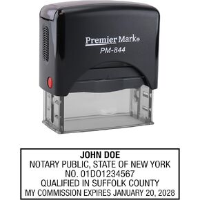 New York Notary Self-Inking Rubber Stamp - Meets State Specifications Black