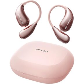 MINISO X33 AI Translation Earbuds Real Time OWS Wireless Bluetooth Earphones 135 Language Translator Earbuds Open Ear translating Headphones fit iOS & Android for Travel Business Learning Pink