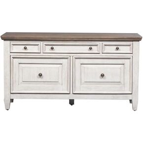 BOWERY HILL Traditional Engineered Wood Credenza in Off-White Finish
