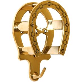 Jeffers Horseshoe Brass Bridle Bracket – Fancy Wall Bridle Holder & Blanket Rack for Tack Room Storage - Barn Accessories, Halter Hanger, & Horse Supplies