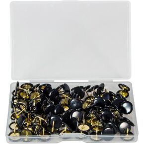 100 Pcs White Thumb Tacks， Plastic Flat Thumb Tacks，0.39 inches Round Tacks， Push Pins for The Wall for Bulletin Boards, Cork Board， School, Home， Photo Wall, Reuse (100, White)