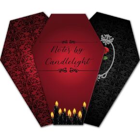 Notes By Candlelight 3 Pack Thread Bound Coffin Shaped Notebooks - Lined | 60 Pages Each, 180 Total (90 sheets) - Witchy and Gothic Stationery, Subject Composition Workbook in Saudi Arabia