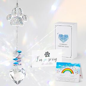 Pet Memorial Gifts Suncatcher, Dog Memorial Gifts for Loss of Dog, Thoughtful Dogs and Cats Remembrance Ornament, Pet Sympathy, Passing Away Dogs Bereavement, Cat Memorial