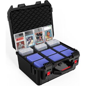 Card Storage Box for Graded Sports Cards – Waterproof Protective Case for PSA, CGC, BGS Slabs, Toploaders, and Magnetic Holders, Holds 600+ Cards, Ideal for Baseball, Basketball, and Football