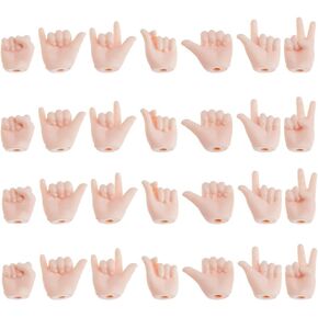 DICOSMETIC 14 Pairs Tiny Doll Hands for Doll Making 7.48 Inch Long Plastic Hand Gesture Set Joints Miniature Hands Movable Dolls Hand Replacement Parts for Small Dolls Making DIY Accessories