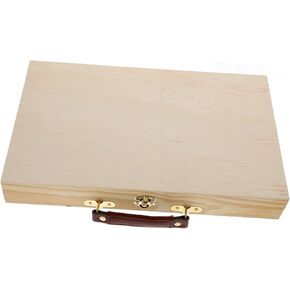 Lifkome 1pc Box Box Box Box Lightweight Wooden Box مع قفل Clasps Fortable Supplies منظم للطلاب لأدوات الطلاء والضروريات اليومية متينة وأنيقة