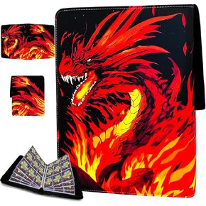 Trading Card Binder for TCG Cards, 9-Pocket Portable Card Collector Ablum Holder Book Fits 720 Cards with 40 Removable Sleeve, High Capacity Waterproof Card Binder Display Storage Carrying Cases