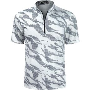 TAPULCO Mens Quick Dry Quarter Zip Performance Modern Printed Casual Sports T-Shirts Athletic Pullover Outdoor Hiking Tee in Kuwait