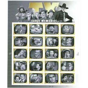 TV Early Memories (Television Shows) Full Sheet of 20 x 44-Cent Stamps, USA 2009, Scott 4414