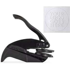 Logo Embosser Stamp Custom Stamp by Me | Seal Stamp Personalized | Custom Embossed Stamps for Business with Your Own Design (Logo + Text)