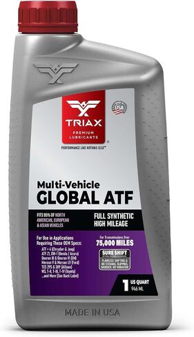 TRIAX Global ATF، اصطناعي بالكامل، درجة OEM، نطاق مواصفات واسع للمركبات الأمريكية والأوروبية والآسيوية، متوافق مع TES 295، DEX VI، Mercon V، والعديد من المركبات الأخرى (1 جالون) in Kuwait