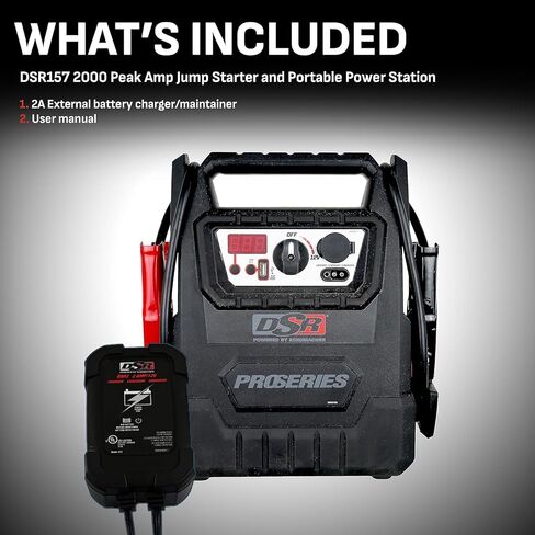 Schumacher DSR158 - ProSeries Jump Starter - 12V 2400 Peak Amps Portable Car Jump Starter + Maintainer - Jumper Cables with Battery Pack - 500 cranking amps in Saudi Arabia
