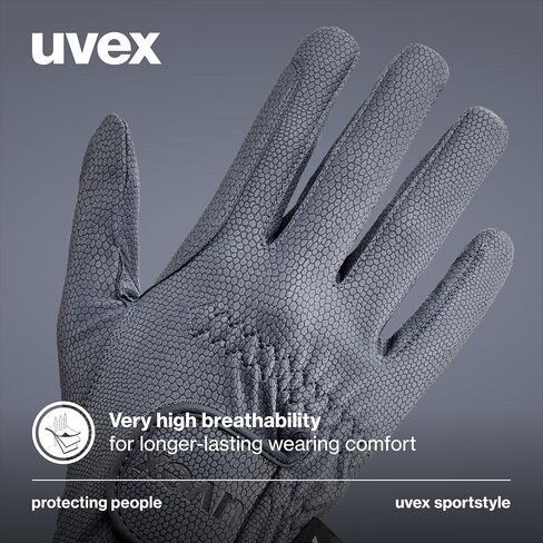 قفازات ركوب الخيل Uvex Sportstyle للنساء والرجال، أبيض، 5.5 - قابلة للتنفس وقابلة للغسل مع إمكانية اللمس in Saudi Arabia