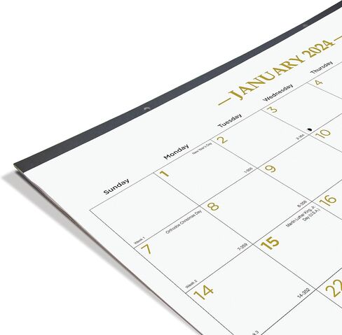 تقويم لوحة مكتب شهري من مجموعة Blueline 2024 Gold Collection، 12 شهرًا، من يناير إلى ديسمبر، 22 بوصة × 17 بوصة، ذهبي كلاسيكي، إنجليزي (C199003-24) in Saudi Arabia