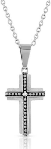 Montana Silversmiths Christian Faith Cross Men's Necklace (Inner Light Turquoise Cross Necklace) in Saudi Arabia