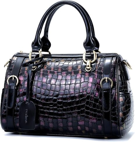 حقيبة يد من الجلد الطبيعي، حقيبة كروس، حقيبة كتف من الجلد اللامع، طباعة جلد الفهد للنساء in Kuwait