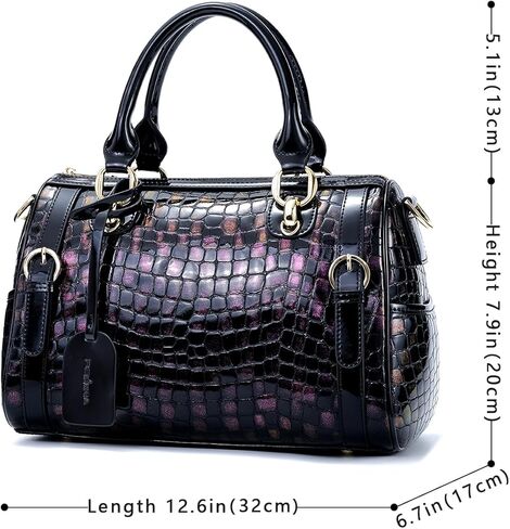 حقيبة يد من الجلد الطبيعي، حقيبة كروس، حقيبة كتف من الجلد اللامع، طباعة جلد الفهد للنساء in Kuwait