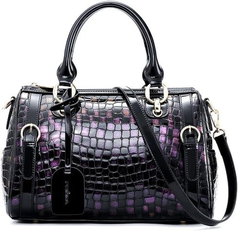 حقيبة يد من الجلد الطبيعي، حقيبة كروس، حقيبة كتف من الجلد اللامع، طباعة جلد الفهد للنساء in Kuwait