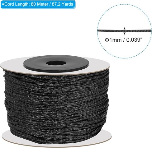 PATIKIL 1mm x 142 Yard Nylon Satin Cord, Nylon Beading String Knotting Cord Chain Braided Rope for Bracelets Jewelry Trim Chinese Knot, Coffee in Saudi Arabia