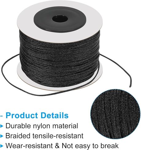 PATIKIL 1mm x 142 Yard Nylon Satin Cord, Nylon Beading String Knotting Cord Chain Braided Rope for Bracelets Jewelry Trim Chinese Knot, Coffee in Saudi Arabia