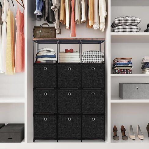 Storage Tower Unit with 12 Drawers, Vintage Floral Cube Organizer Shelf, Tall Fabric Dresser for Bedroom, Closet, Nursery, Hallway, Entryway in Kuwait