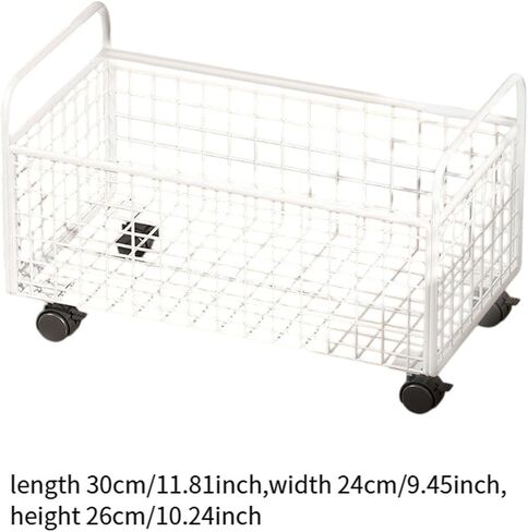 Milageto Rolling Book Cart Attility Cart Under Desk Movable Book Bin Storage Bin للعناصر اليومية لمجلات Schoolbag Office Room ، M. in Saudi Arabia