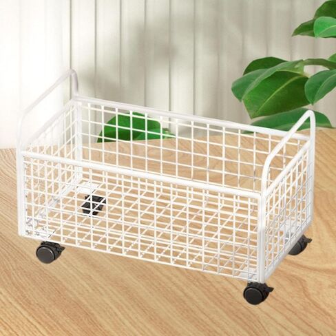 Milageto Rolling Book Cart Attility Cart Under Desk Movable Book Bin Storage Bin للعناصر اليومية لمجلات Schoolbag Office Room ، M. in Saudi Arabia