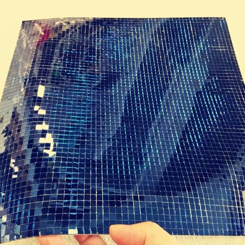 3600pcs Real Glass Blue Mirrors Mosaic Tiles Sticker for Craft, Square Glass Tiles Self Adhesive(5mm by 5mm, Blue Mirror) in Kuwait