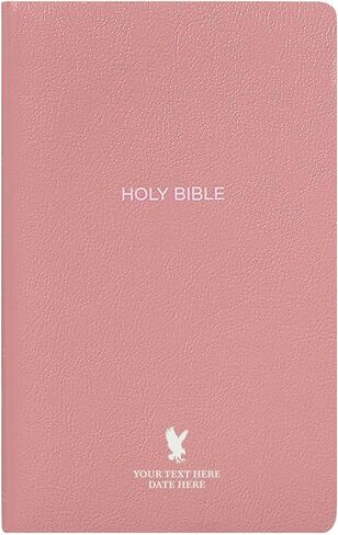 Personalized NKJV Bible New King James Version Faux Leather Holy Bible with Custom Name & God Bless America Design Small Print & Red-Highlighted Verses, Custom Gift for Patriotic Celebrations | Pink in Saudi Arabia