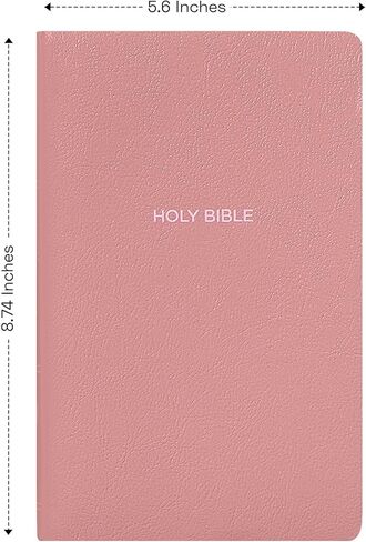 Personalized NKJV Bible New King James Version Faux Leather Holy Bible with Custom Name & God Bless America Design Small Print & Red-Highlighted Verses, Custom Gift for Patriotic Celebrations | Pink in Saudi Arabia
